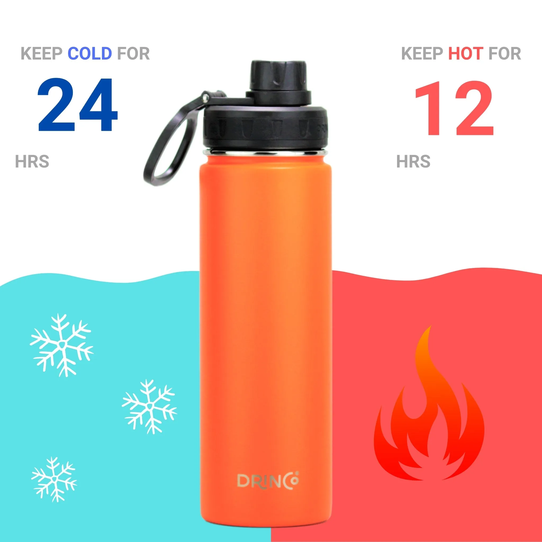 🍊 Citrus Rush | DRINCO® 22oz Stainless Steel Sport Bottle
