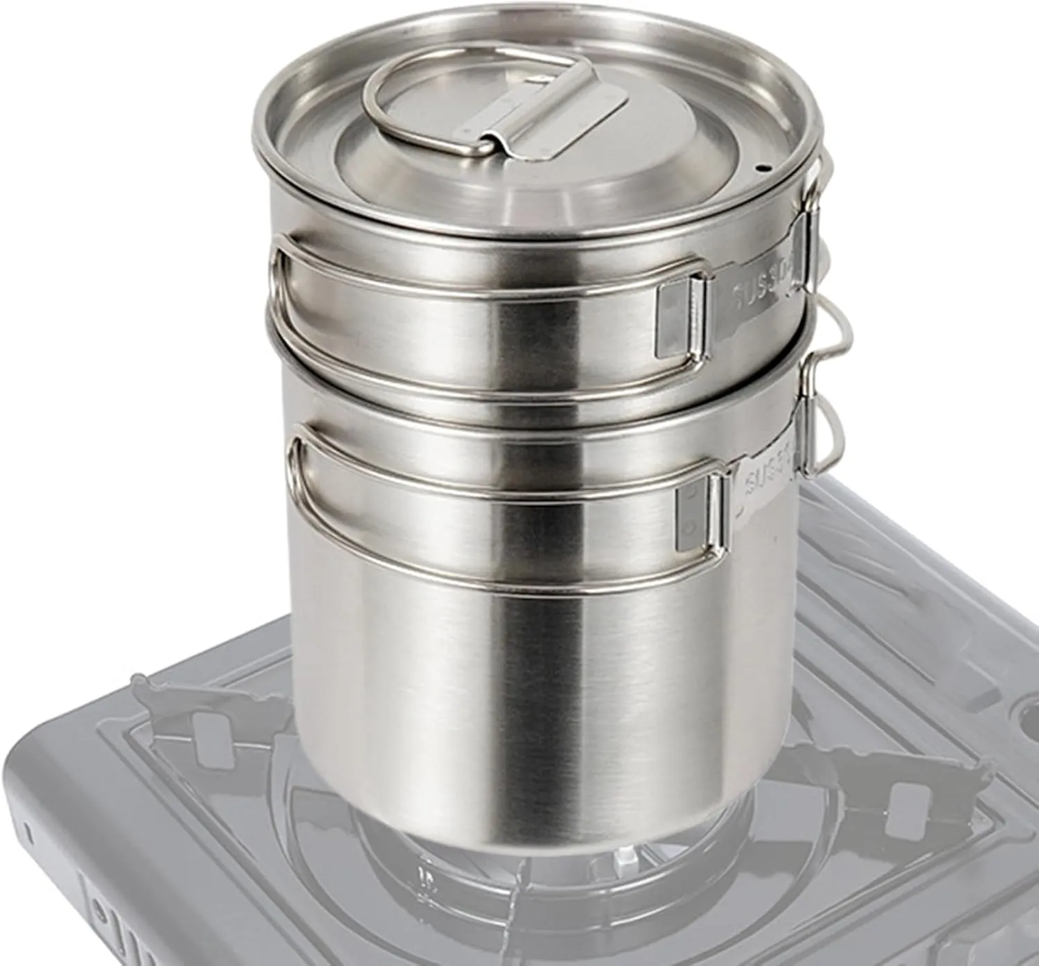 | Compact Camping Cookware | Stainless Steel Backpacking Cooking Set | Compact Folding Sets for Backpacking Picnic Hiking Trekking Picnic Fishing, Traveling Trekking and Hiking