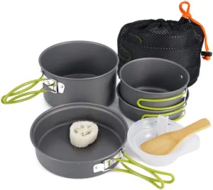 1 Set Picnic Nonstick Cookware Set Camping Cooking Pan Kit for Hiking 4-Piece Camping Tool Kit