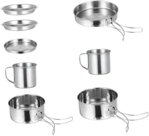 1 Set Portable Camping Cookware Cooking Utensils for Hiking and Picnics Compact and Durable Outdoor Cooking Gear for People