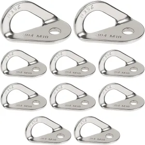 10 Pack 304 Stainless Steel Climbing Bolt Hangers, Heavy Duty Rock Climbing Anchors, 25 Kn Strength for Caving, Mountaineering