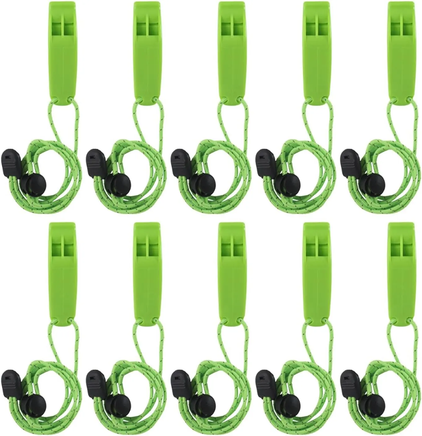 10 Pieces Emergency Whistle Outdoor Lightweight Clip Survival Security Whistle for Hiking Kayaking Hunting Camping