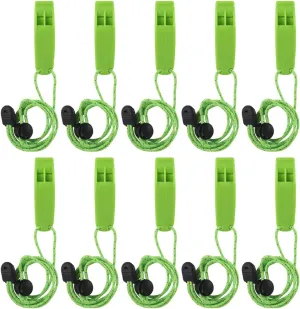 10 Pieces Emergency Whistle Outdoor Lightweight Clip Survival Security Whistle for Hiking Kayaking Hunting Camping