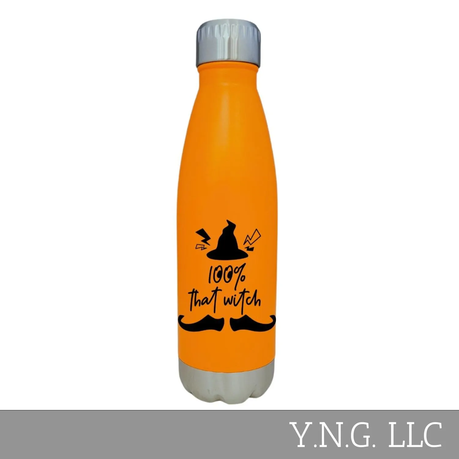 100 Percent That Witch Halloween Theme Orange 17oz Water Bottle LA5135