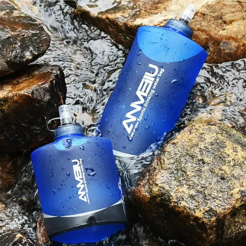 1000/2000ml Soft Flask Folding Collapsible Water Bottle with Filter - Perfect for Running, Hydration Packs, Waist Bags, and Outdoor Camping