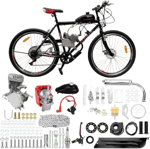 100CC 2 Stroke Gas Petrol Bicycle Engine Kit, Gas Powered Bicycle Motor Kit, Gas Motorized Bike Conversion Kit for 26-28" Bikes with V-Frame(36 Tooth)
