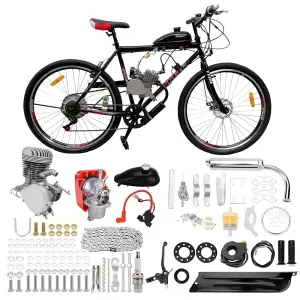 100cc Bicycle Engine Kit, Motorized Bike 2 Stroke Gas Bicycle Engine Conversion Kit, Air-Cooling Bike Engine Kit for 26" 28" Bike with V-Frame (36 Tooth Sprocket)