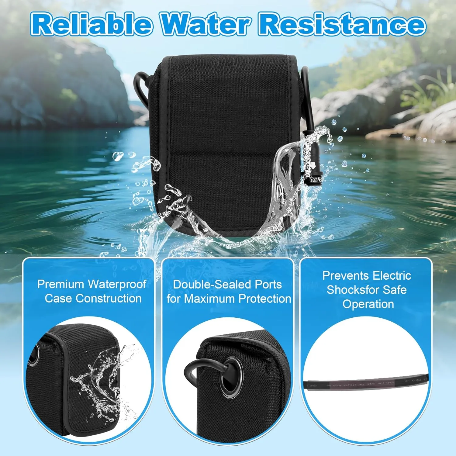 10Ah Battery Power Kit, Portable Lithium-ion Water Resistant Battery Pack Powered with 110 Volt Charger and Device Connection Accessories (PPK-10Ah) | Kayak Fishing Accessories