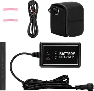 10Ah Battery Power Kit, Portable Lithium-ion Water Resistant Battery Pack Powered with 110 Volt Charger and Device Connection Accessories (PPK-10Ah) | Kayak Fishing Accessories