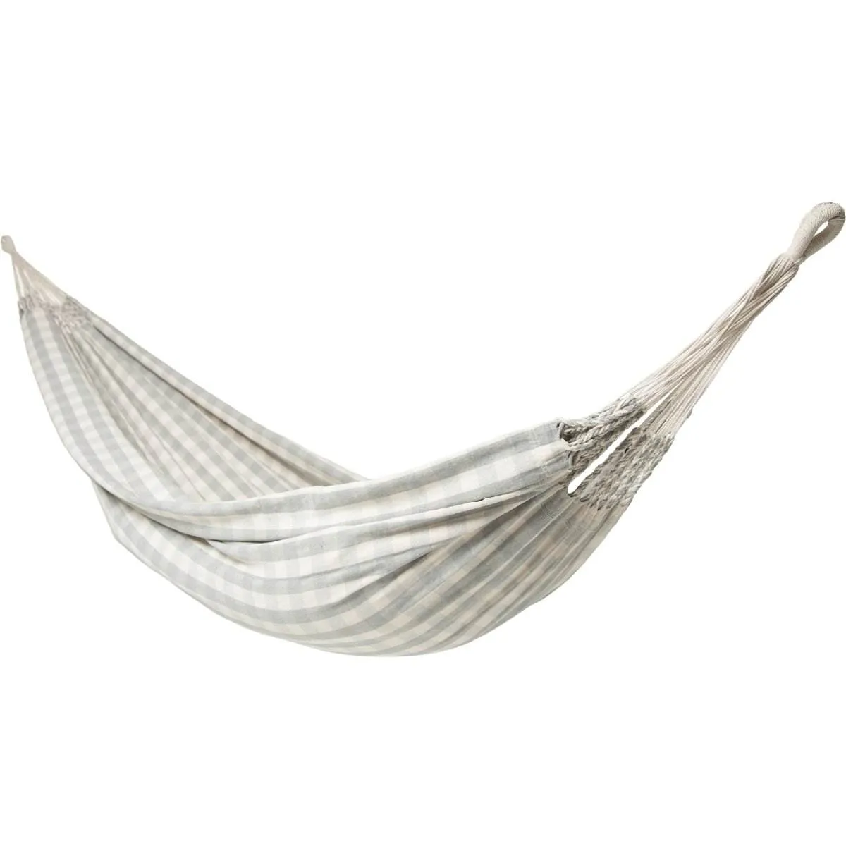 10ft Black Universal Steel Hammock Stand & Authentic Double Vichy Hammock in Stone