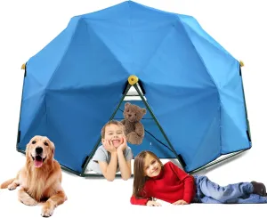 10FT Geometric Dome Climber for Kids 3-10 - Heavy Duty 1000LB Capacity Jungle Gym with Canopy Accessory & Climbing Grips, Outdoor Backyard Play Equipment, Easy Assembly