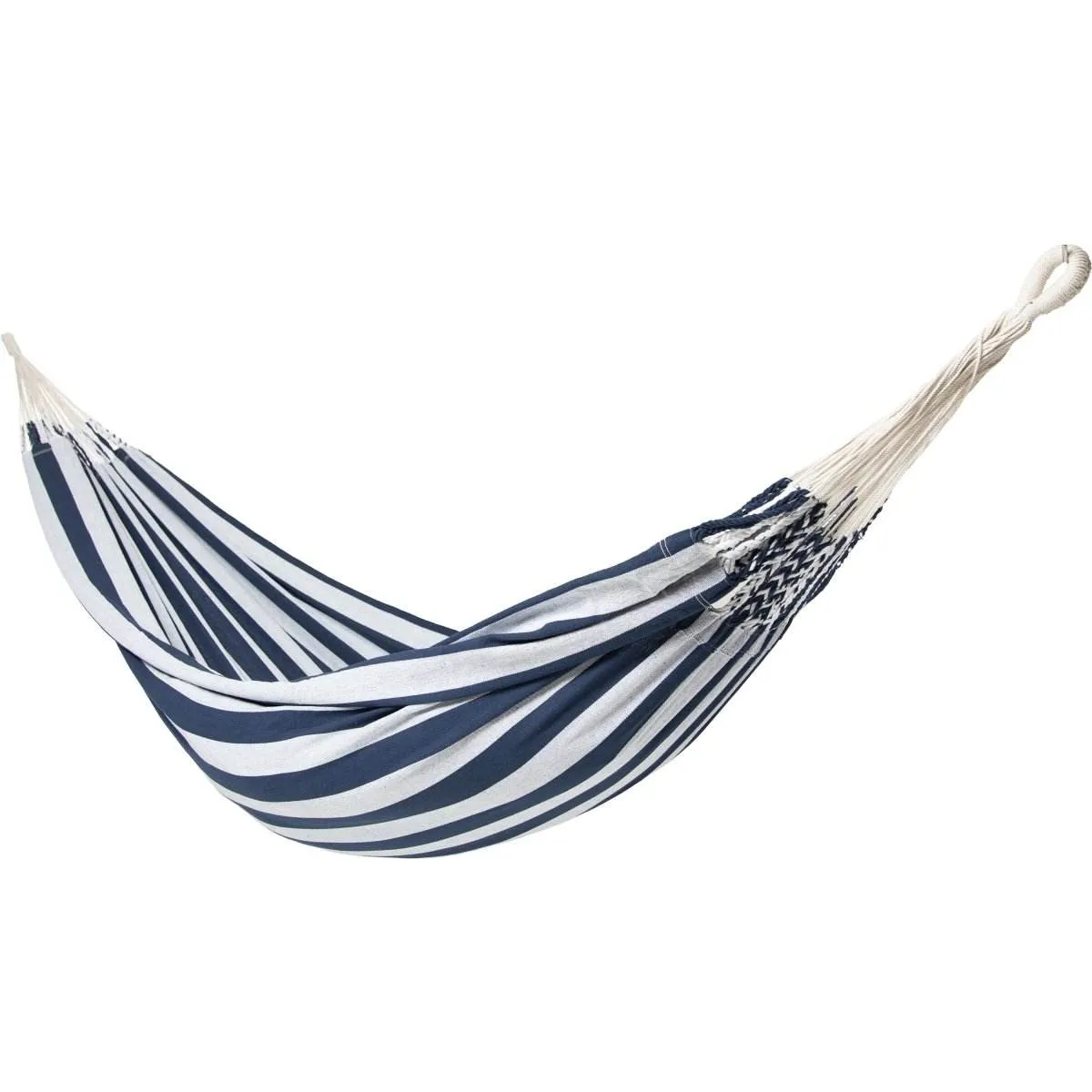 10ft White Universal Steel Hammock Stand & Authentic Double Raya Hammock in Nautico