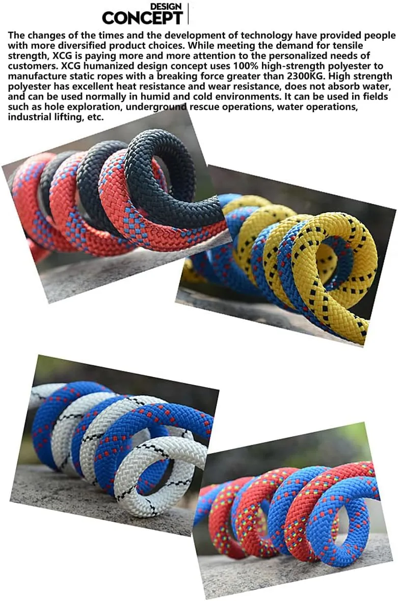 10mm Diameter Outdoor Reflective Climbing Rope Nylon Rope Climbing Rope Length 20m (65FT) 30m (100FT) 50m (165FT) 100m (330FT) 200m(660FT) Life Rope Descent Rope Climbing Safety Rope