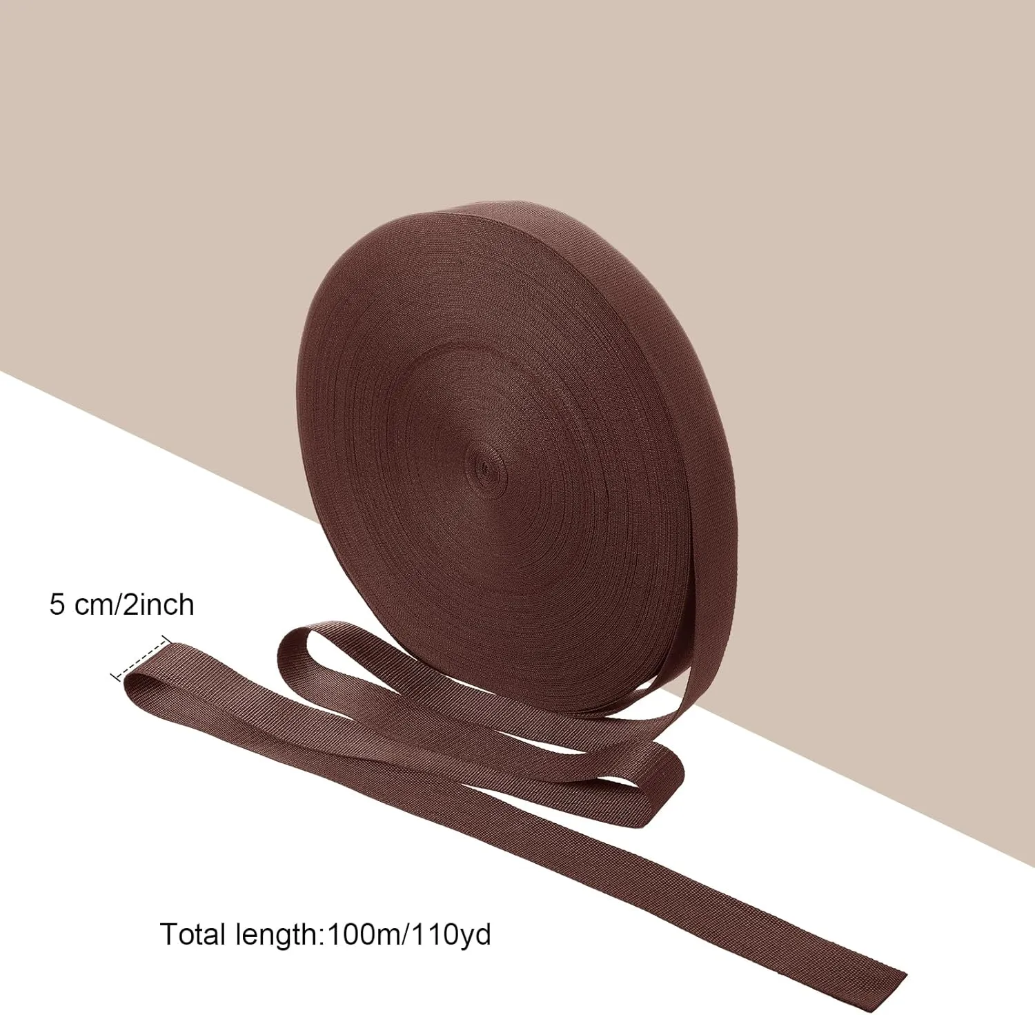 110 Yards Webbing 2 Inch Heavyweight Polypropylene Webbing Strap Fabric Flat Rope Strap Heavy Duty Poly for Gear Repairing DIY Craft