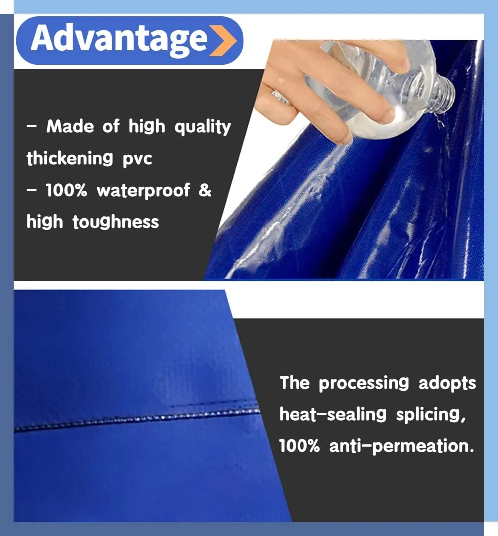 110L to 6000L Heavy-Duty PVC Water Tank for Outdoor, Garden, Camping, and Emergency Use(5000L/1320Gal/3x2x0.85 m)