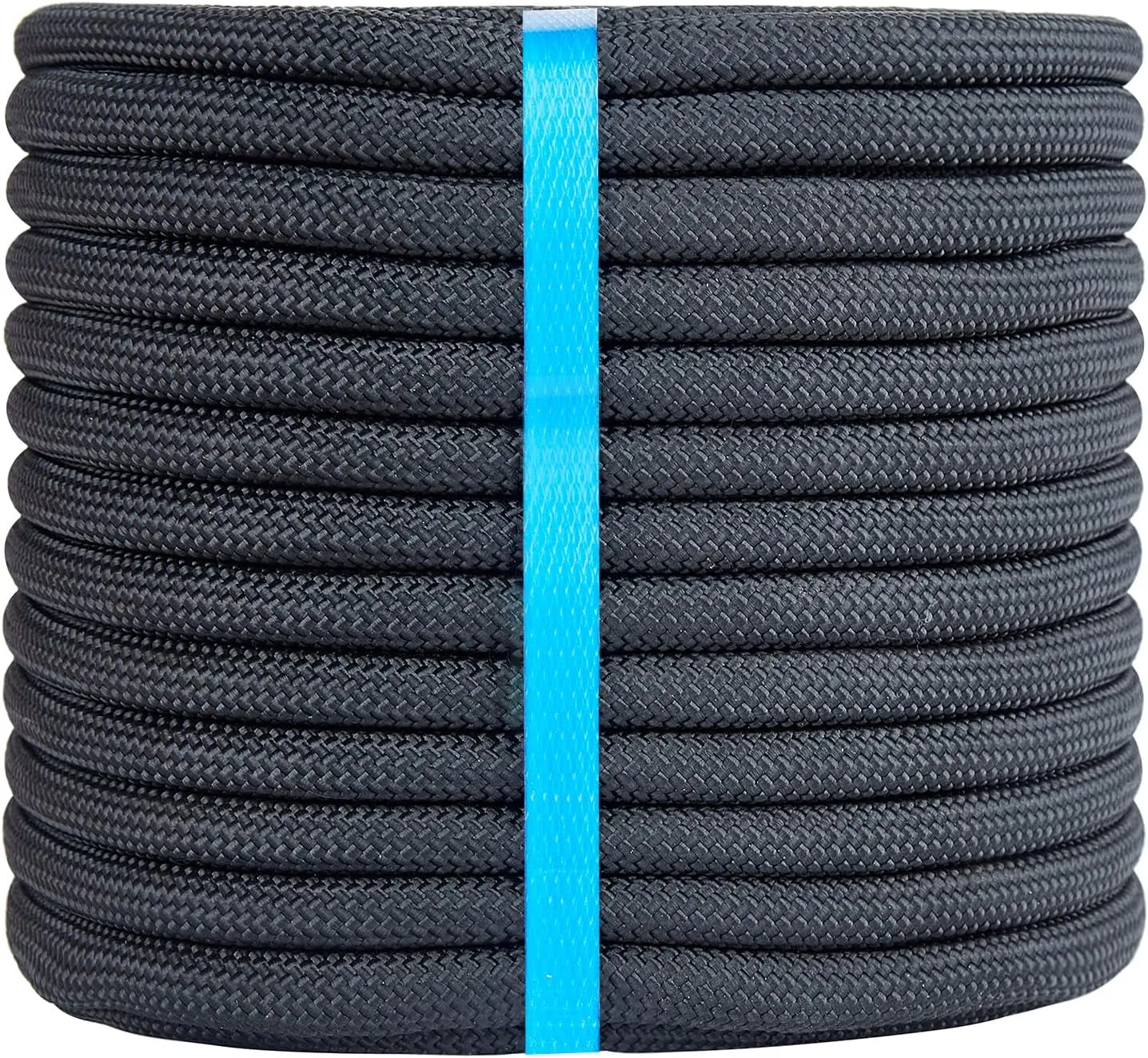 1/2 Inch 50ft Double Braided Polyester Arborist Rope, Heavy Duty Nylon Rope for Anchor, Tree Work, Cargo, Pulling, Sailing(Black)