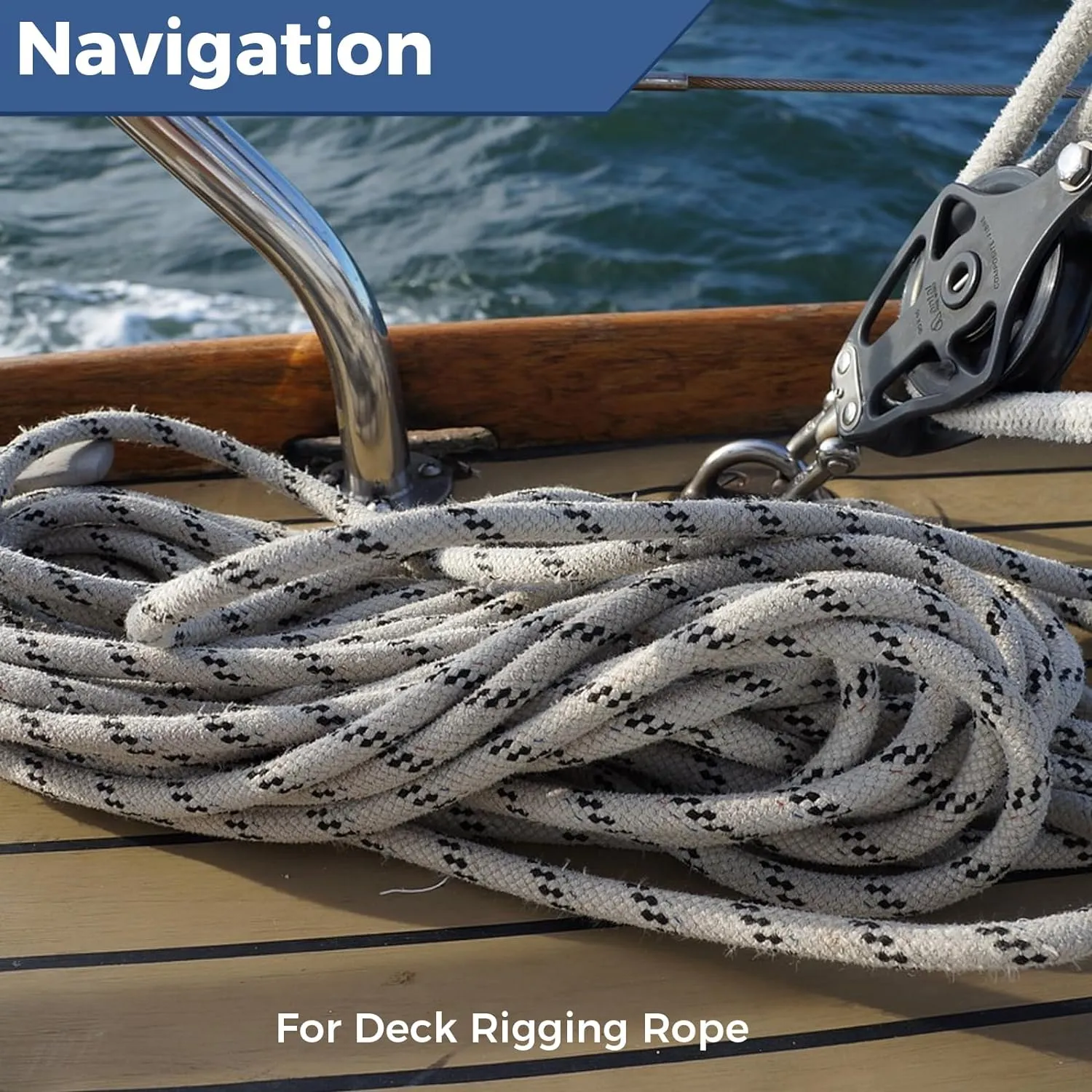 1/2 Inch 50ft Double Braided Polyester Arborist Rope, Heavy Duty Nylon Rope for Anchor, Tree Work, Cargo, Pulling, Sailing(Black)