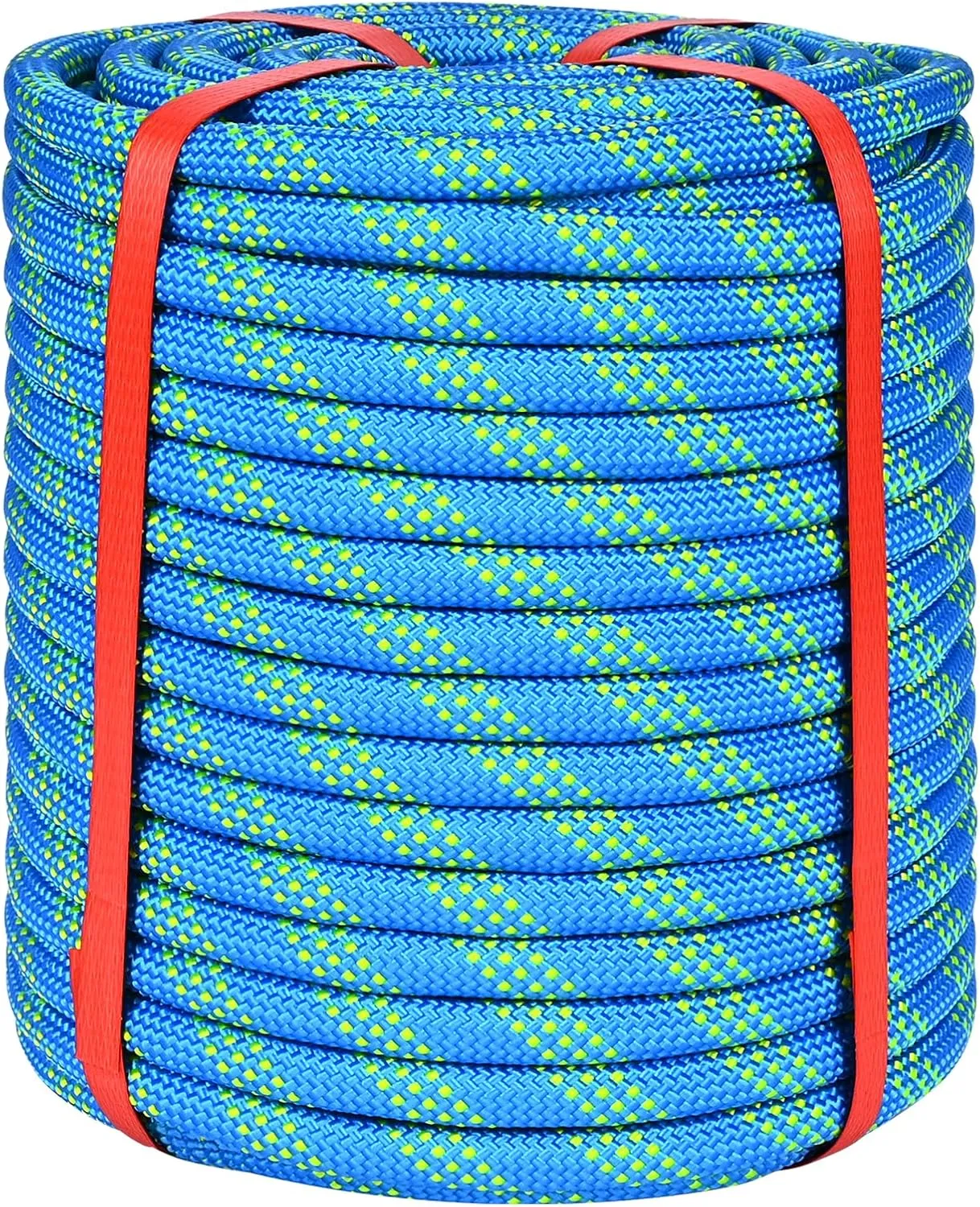 1/2 Inch Climbing Rope 150 Ft Blue - 48 Strands Tree Climbing,1/2in Arborist Rope,Rappelling Rope,Static Nylon Polyester Braided Rope,Bull Rope for Tree Pulling,Nautical Rigging Rope Swing