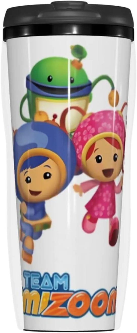 12OZ Coffee Mug Team Anime Umizoomi Double-Layer Insulated Tumbler Cup With Lid Novelty Water Bottle for Home Office Travel