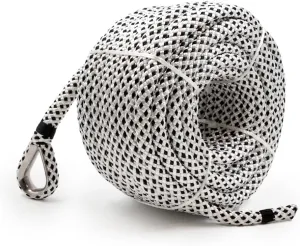 1/2" x 114' (12mm X 35m) Double Braided Nylon Boat Anchor Rope Pre-Spliced Eye with 316 Stainless Steel Thimble for Docking, Anchoring, Securing
