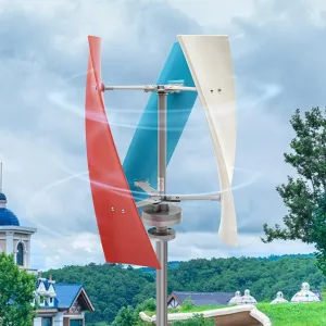 12V/24V Wind Power Turbine Generator, 400W Vertical Wind Turbine Power Generator Kit DIY Portable Helix Natures Generator of 3 Colors with Controller & Windmill