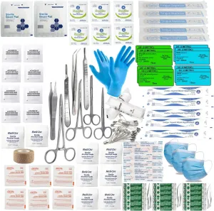 140Pc Travel First Aid Kit Supplies for Car Emergency Preparedness Items Urgent Accident Essentials Kit Survival Gear Instruments for Sports College Dorm Student Home Boat Camping Hiking