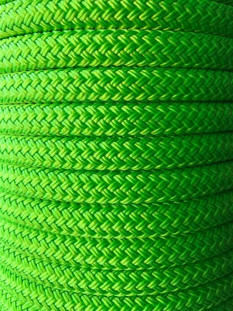 14mm Fluro Green Polyester Rope – Heavy-Duty Double Braid