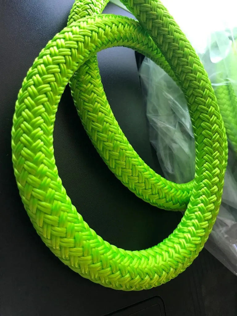 14mm Fluro Green Polyester Rope – Heavy-Duty Double Braid