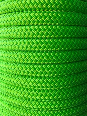 14mm Fluro Green Polyester Rope – Heavy-Duty Double Braid