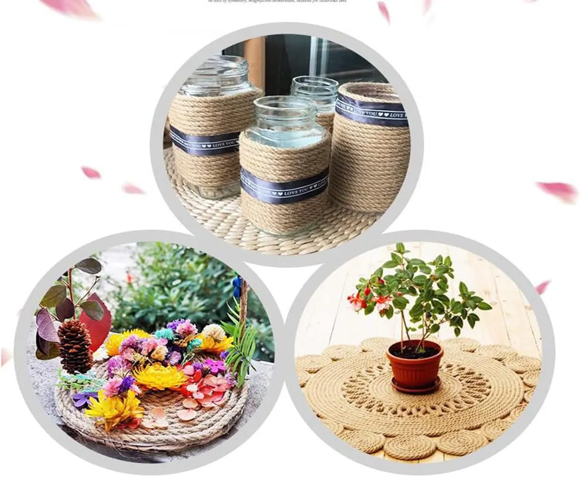1/5 inch (5mm) x 328 ft (100Meter) Natural Sisal Hemp Rope Heavy Duty Thick Twine for Cat Scratcher Post Tree, Garden, Binding, Crafts Packing Material