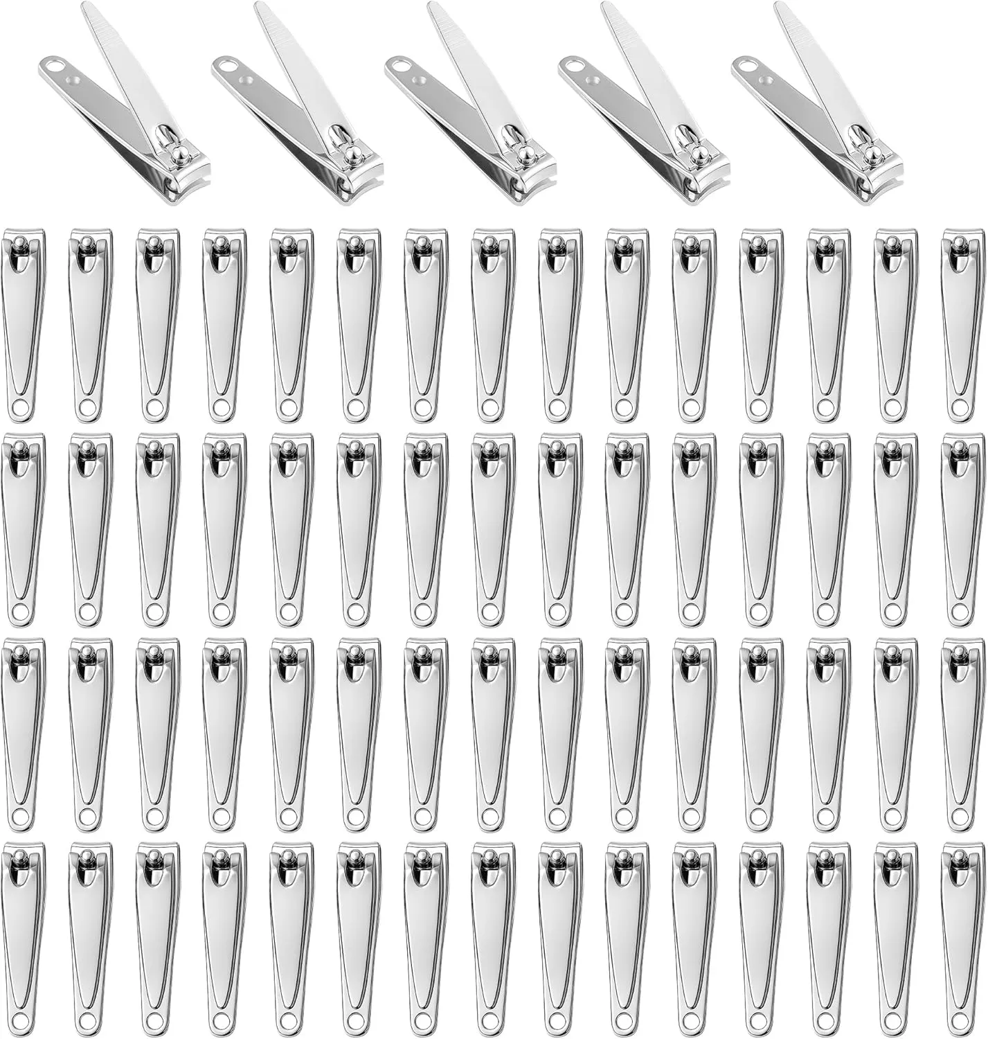 150 Pcs Silver Nail Clippers Bulk, Stainless Steel Fingernail Clipper, Portable Nail Cutter for Travel