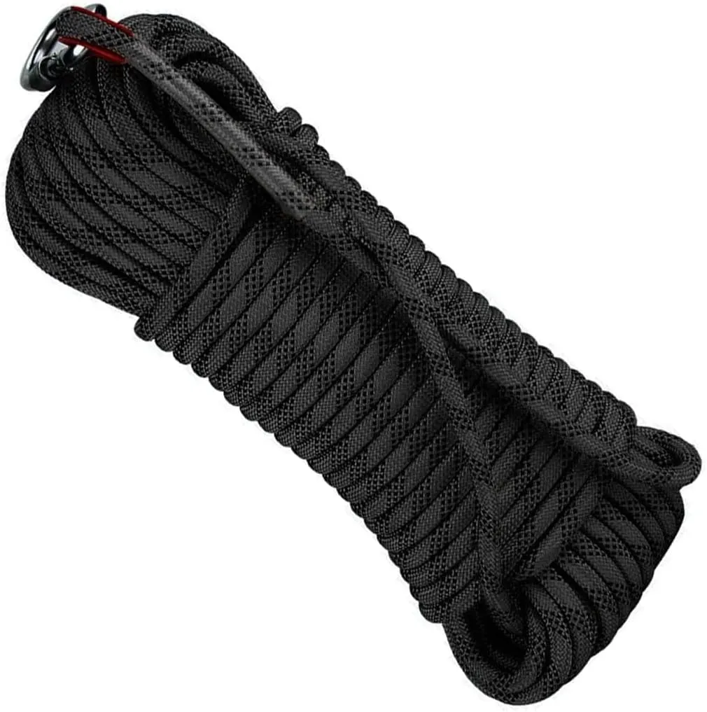 16mm Safety Rope, Carrying Weight 3100kg, Professional Nylon Safety Rope with Carabiner, Climbing Harness, for Hiking, Mountaineering, Outdoor Sports, Camping, Caving