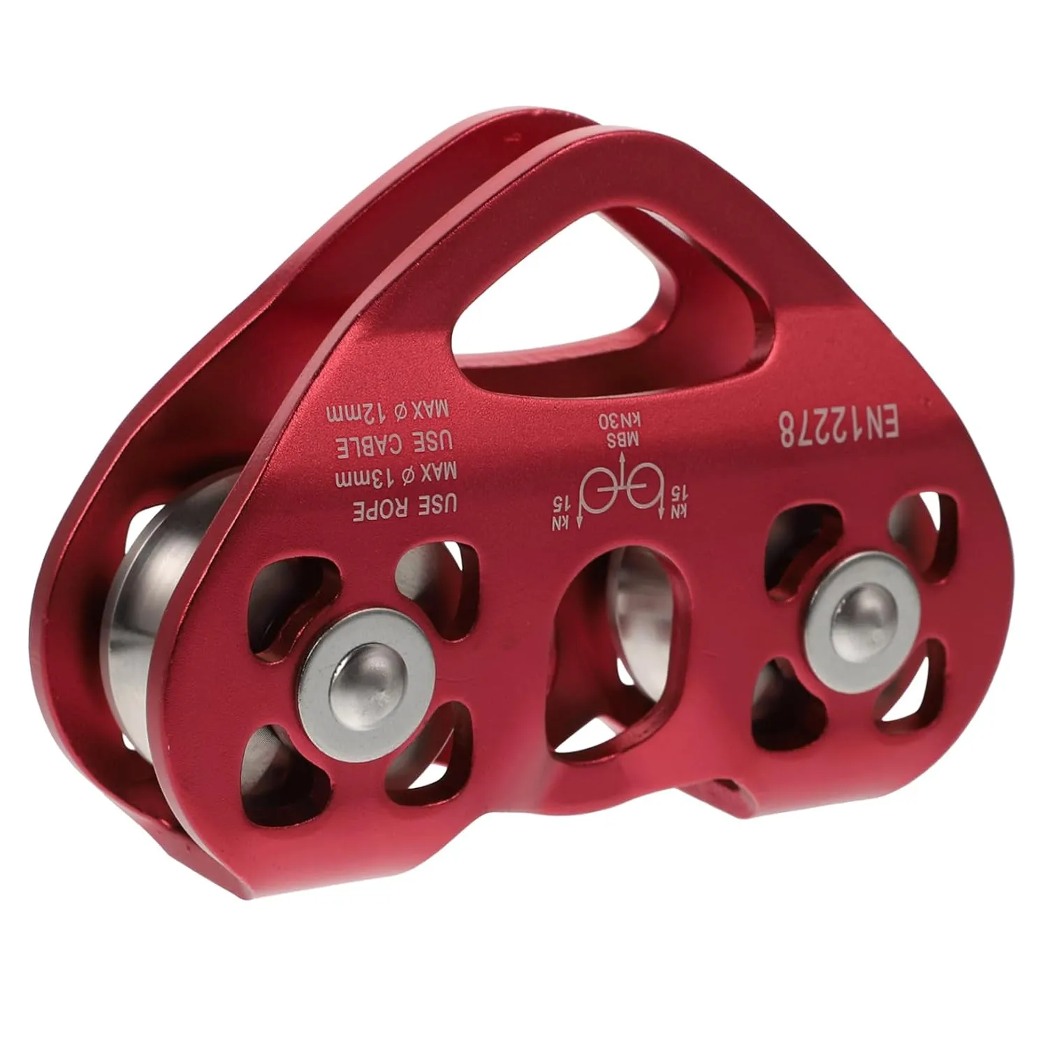 1Pc Expand Double Axis Pulley System for Outdoor Climbing and Hoisting Heart Shaped Double Pulley for Reliable Transportation Humid Environments