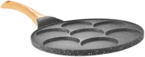 1Pc Outdoor Nonstick Seven Hole Frying Pan Multi Function Breakfast Cookware Easy to Clean Use for Home Restaurant and Camping