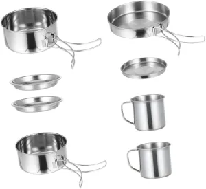 1Set Camping Cookware Portable Cooking Kit for Hiking and Outdoor Picnics Compact and Design with Heat Resistant Handles for Easy Use