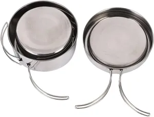1Set Camping Cookware Stainless Steel Cooking Pots and Pans for Outdoor Cooking Portable and Durable Camping Kitchen Supplies for Hiking and Picnic