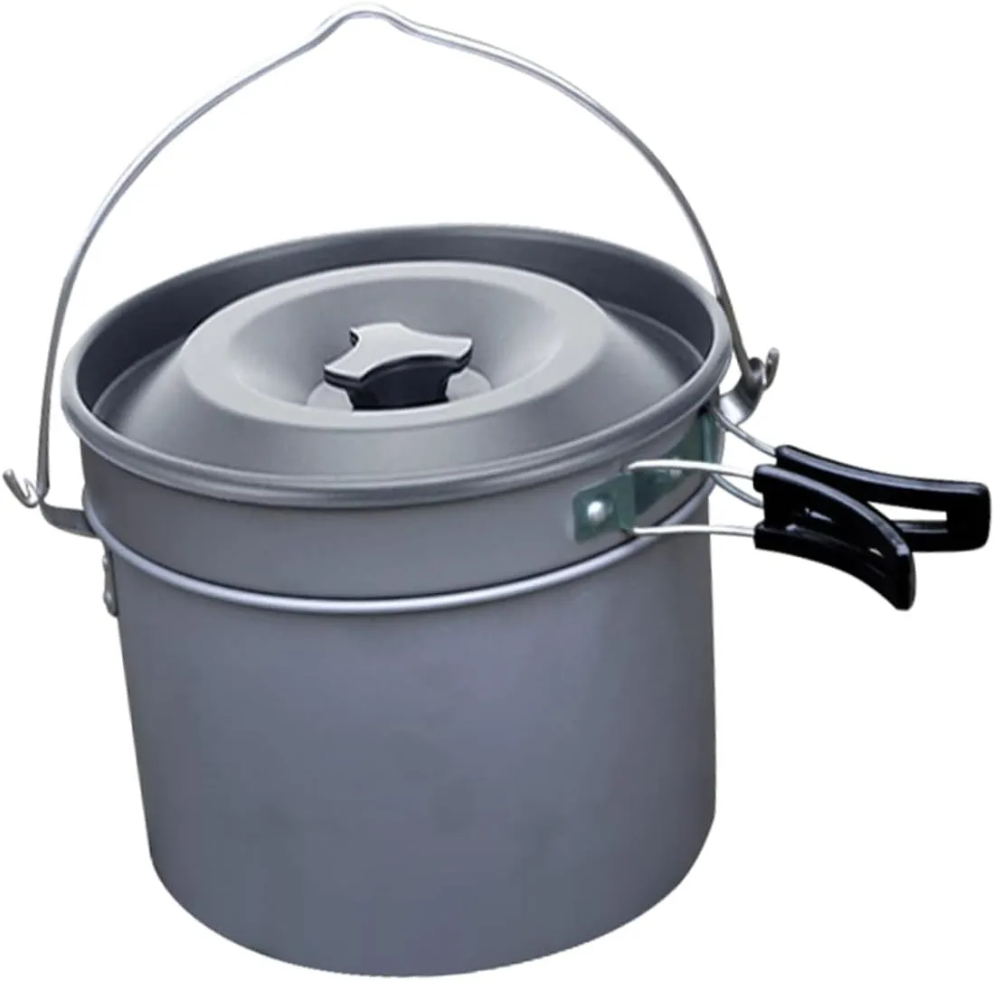 1set Multifunctional Camping Cookware Pot Set Lightweight Non-Stick Cooking People for Backpacking Picnics and Outdoor