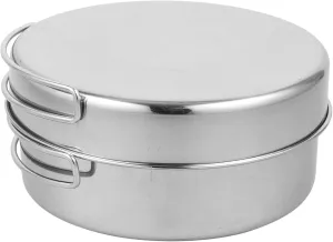 1set Stainless Steel Camping Cookware Set Picnic Pot and Pan Kit for Outdoor Cooking for Camping Hiking and Barbecue Essential Cooking Utensils for People
