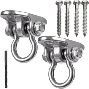 2 Heavy Duty Swing Hangers Stainless Steel 304 Anti-Rust, Innovative Double Security Protection, 2000 lb Capacity 180° Swing, Playground Porch Yoga Seat Trapeze Wooden Sets Indoor Outdoor