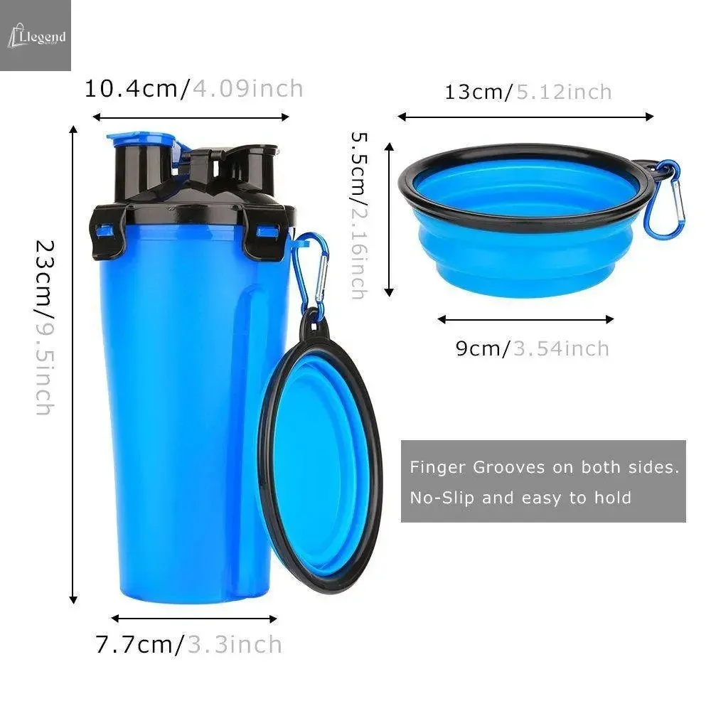 2 in 1 Dog Drinking Water Bottle with Bowls