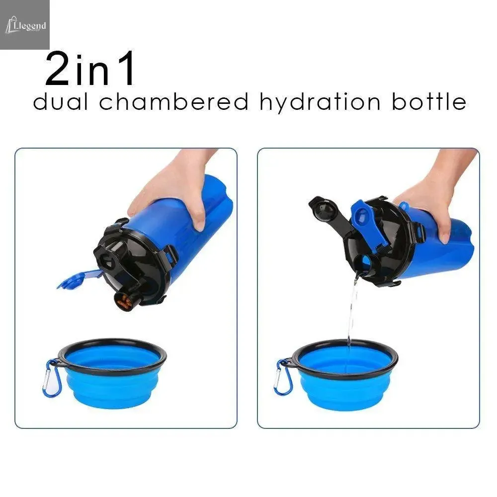 2 in 1 Dog Drinking Water Bottle with Bowls