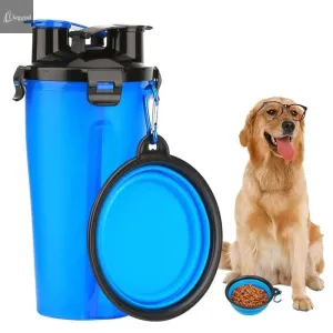 2 in 1 Dog Drinking Water Bottle with Bowls