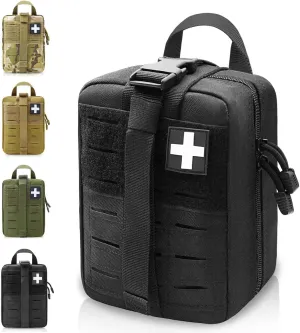 2 PCS Upgrade 1000D Laser Cut Molle IFAK Pouch Rip Away, Tactical First Aid Kit Medical Pouch for Duty Belt