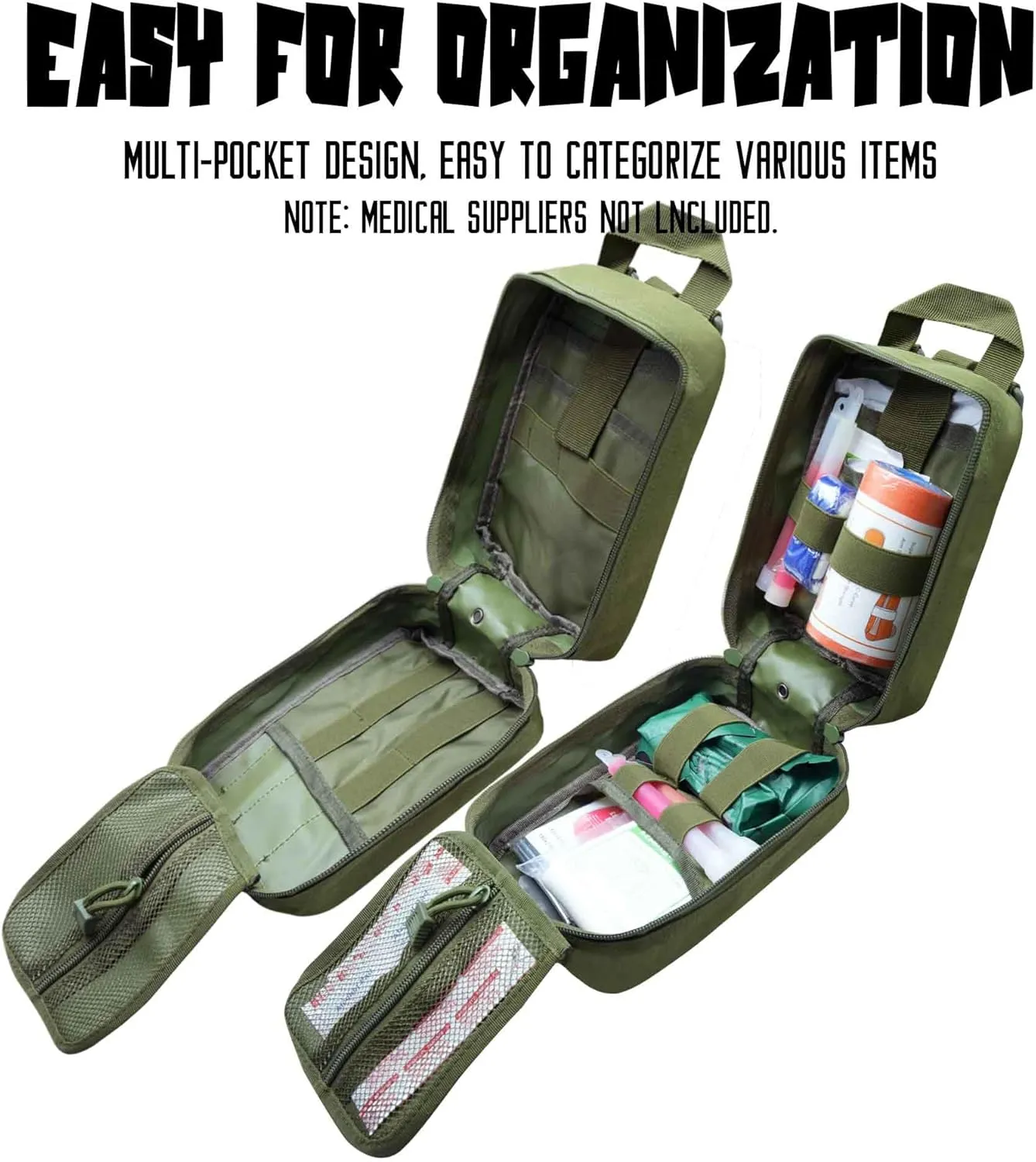 2 PCS Upgrade 1000D Laser Cut Molle IFAK Pouch Rip Away, Tactical First Aid Kit Medical Pouch for Duty Belt