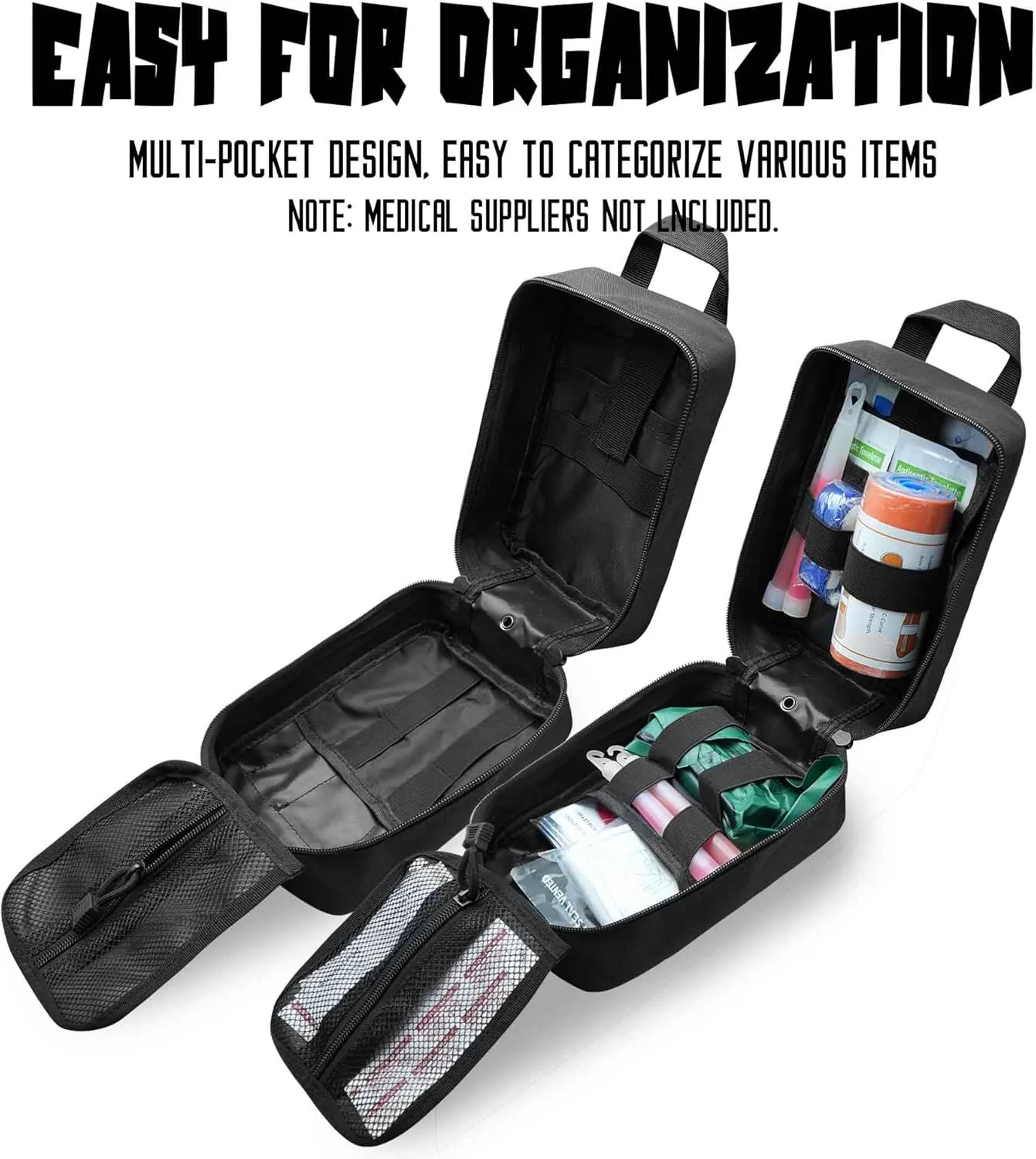 2 PCS Upgrade 1000D Laser Cut Molle IFAK Pouch Rip Away, Tactical First Aid Kit Medical Pouch for Duty Belt