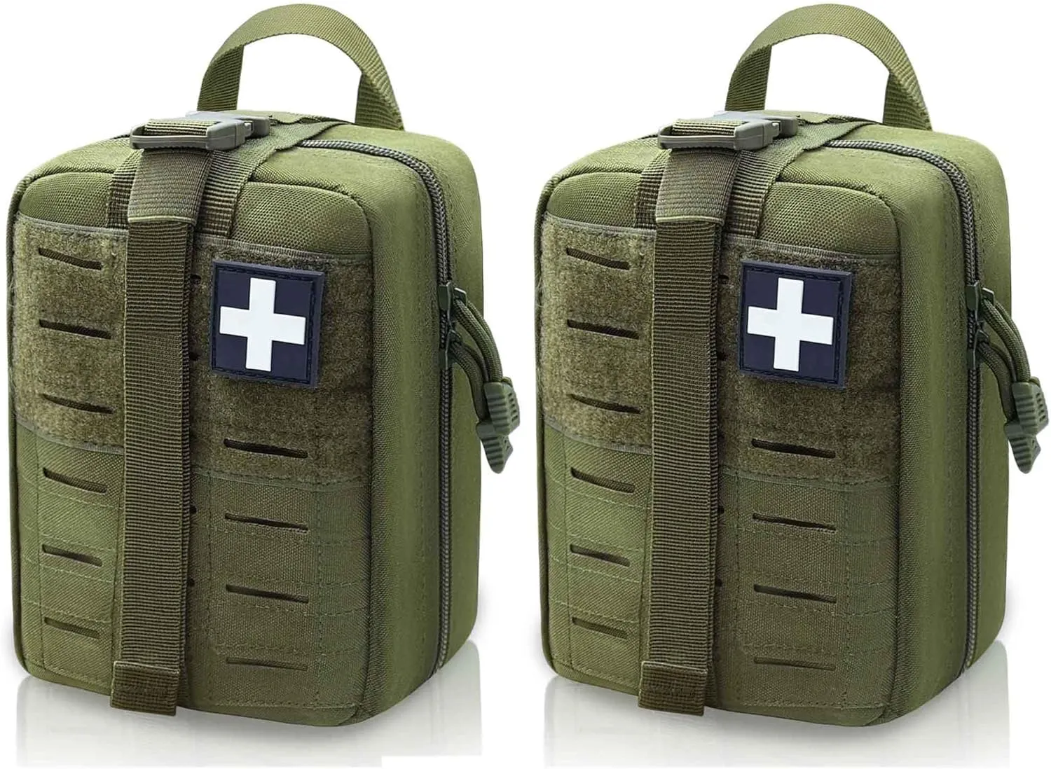 2 PCS Upgrade 1000D Laser Cut Molle IFAK Pouch Rip Away, Tactical First Aid Kit Medical Pouch for Duty Belt