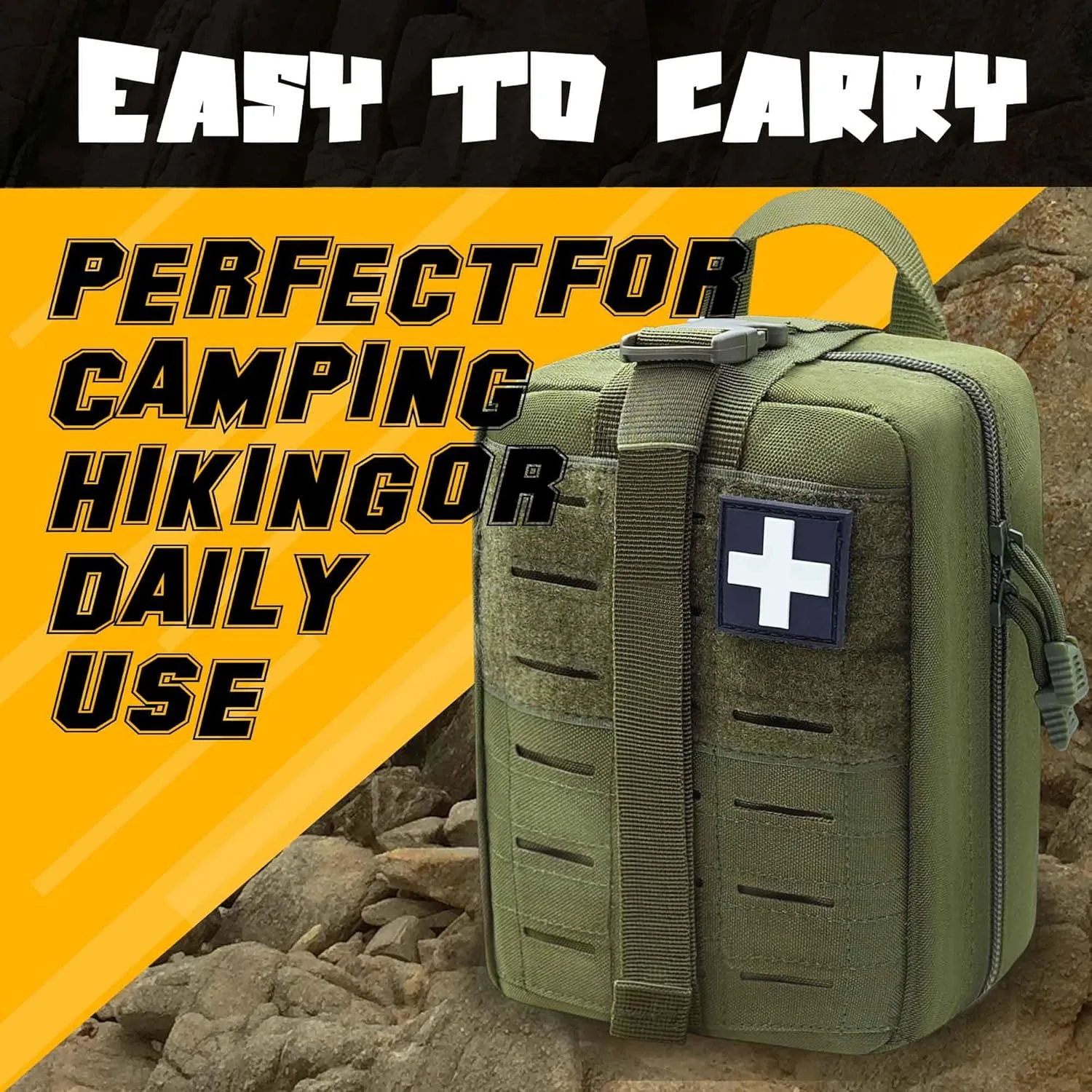 2 PCS Upgrade 1000D Laser Cut Molle IFAK Pouch Rip Away, Tactical First Aid Kit Medical Pouch for Duty Belt