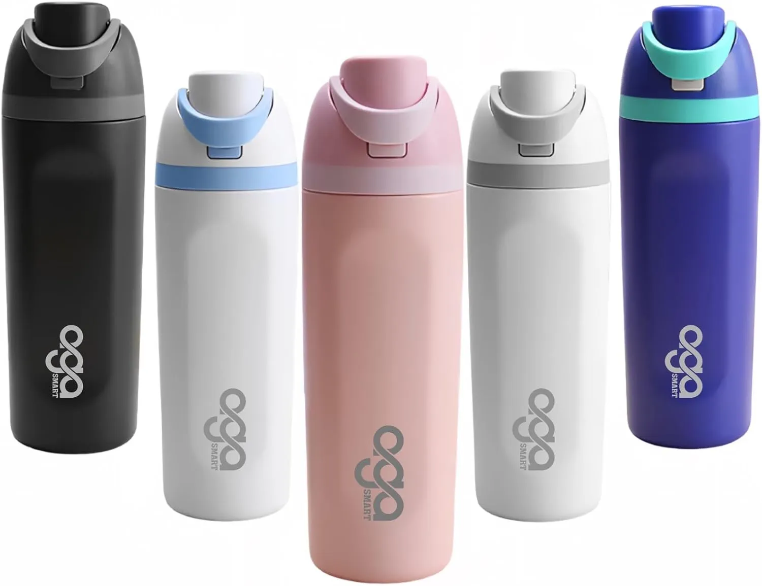 20 Oz Insulated Stainless Steel Water Bottle with Leak Proof Lid, Carry On and Push Button, One-handed Operation, Travel Water Bottle for Gym & Sports (Polar Whilte)