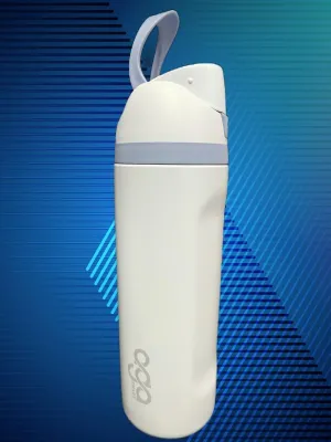 20 Oz Insulated Stainless Steel Water Bottle with Leak Proof Lid, Carry On and Push Button, One-handed Operation, Travel Water Bottle for Gym & Sports (Polar Whilte)
