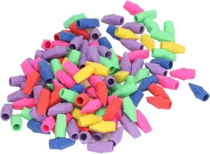 200Pcs Pencil Top Eraser Colorful Wedge Design Stationery Kit Kids Office
